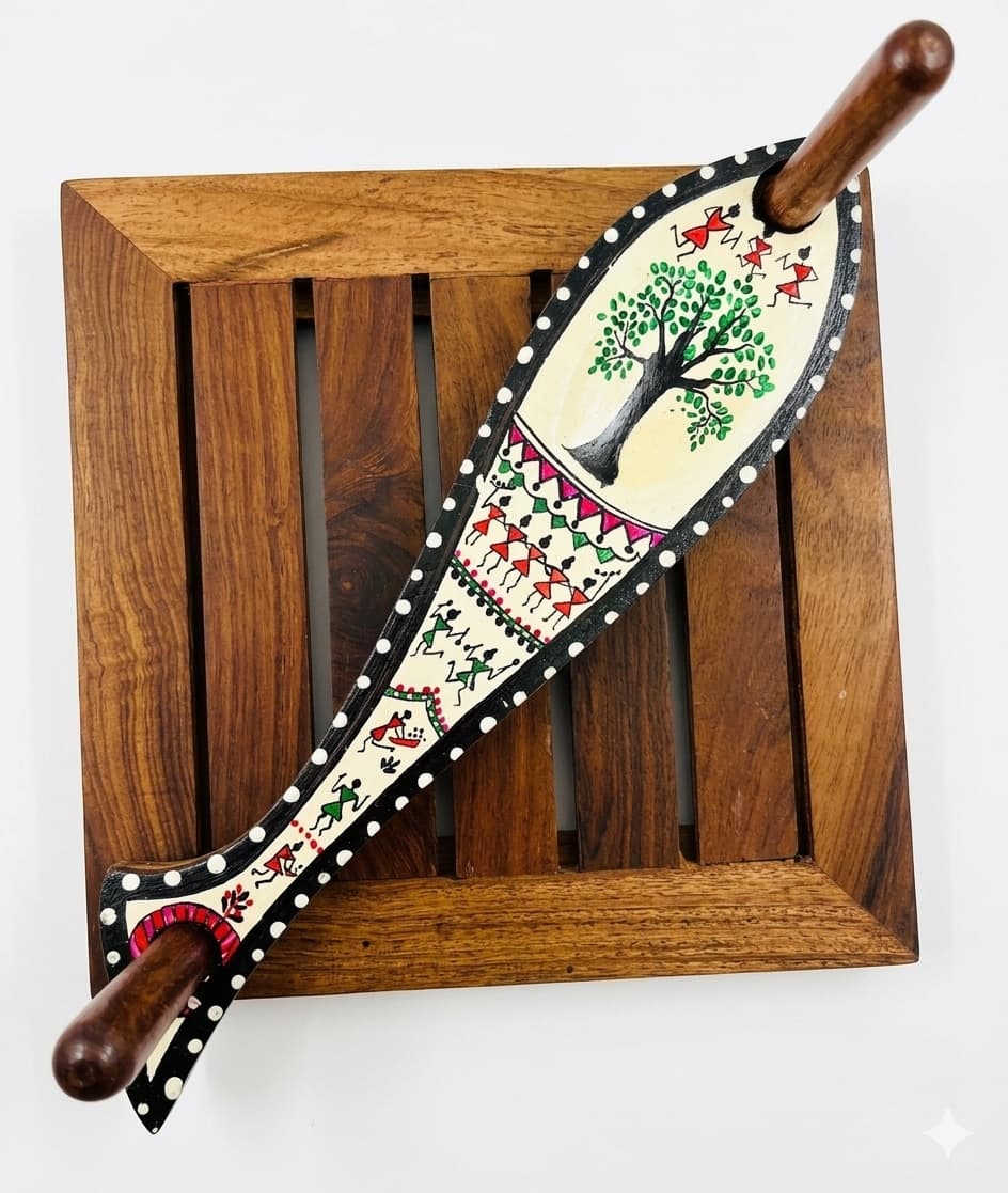 Tribal Tales Tissue Holder – Warli White