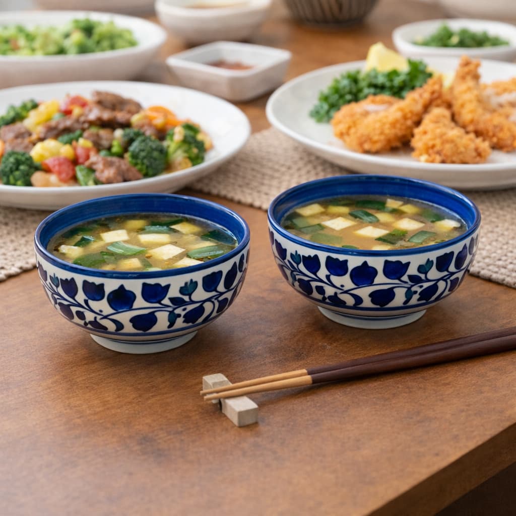 Ceramic Multi-Utility Bowls – Blue Floral Design, Set Of 2 (125ml Each)
