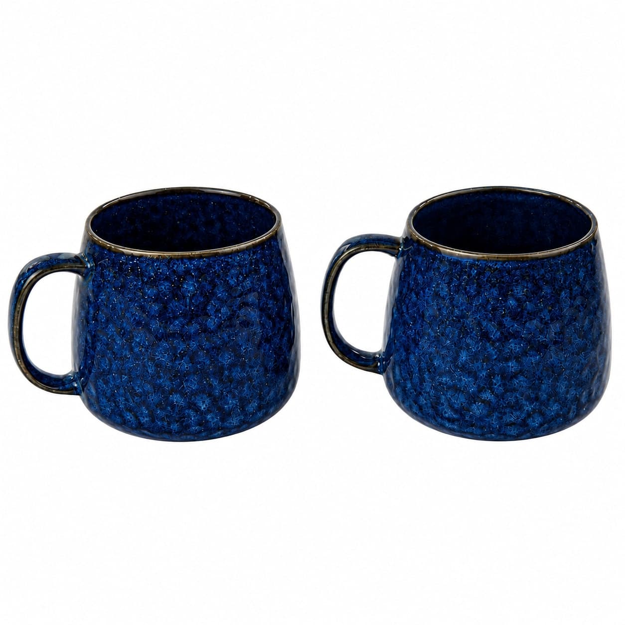 Vyoma Ceramic Coffee Mug Set – Midnight Blue Speckled Glaze, Set Of 2 (300ml Each)